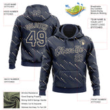 Custom Stitched Navy Cream 3D Pattern Design Slant Lines Sports Pullover Sweatshirt Hoodie