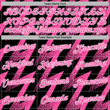 Custom Stitched Black Pink-White 3D Pattern Design Zigzag Shape Sports Pullover Sweatshirt Hoodie