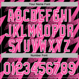 Custom Stitched Black Pink-White 3D Pattern Design Zigzag Shape Sports Pullover Sweatshirt Hoodie