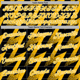 Custom Stitched Black Gold-White 3D Pattern Design Zigzag Shape Sports Pullover Sweatshirt Hoodie