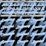 Custom Stitched Black Light Blue-White 3D Pattern Design Zigzag Shape Sports Pullover Sweatshirt Hoodie