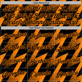 Custom Stitched Black Bay Orange 3D Pattern Design Zigzag Shape Sports Pullover Sweatshirt Hoodie