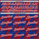 Custom Stitched Royal Red-White 3D Pattern Design Zigzag Shape Sports Pullover Sweatshirt Hoodie