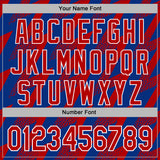 Custom Stitched Royal Red-White 3D Pattern Design Zigzag Shape Sports Pullover Sweatshirt Hoodie