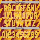 Custom Stitched Crimson Gold-White 3D Pattern Design Zigzag Shape Sports Pullover Sweatshirt Hoodie