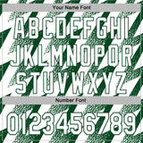 Custom Stitched White Green 3D Pattern Design Zigzag Shape Sports Pullover Sweatshirt Hoodie