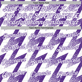 Custom Stitched White Purple 3D Pattern Design Zigzag Shape Sports Pullover Sweatshirt Hoodie
