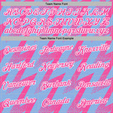 Custom Stitched Light Blue Pink-White 3D Pattern Design Zigzag Shape Sports Pullover Sweatshirt Hoodie