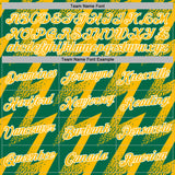 Custom Stitched Kelly Green Gold-White 3D Pattern Design Zigzag Shape Sports Pullover Sweatshirt Hoodie