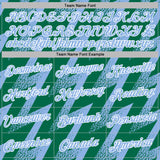 Custom Stitched Kelly Green Light Blue-White 3D Pattern Design Zigzag Shape Sports Pullover Sweatshirt Hoodie