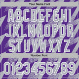 Custom Stitched Purple Gray-White 3D Pattern Design Zigzag Shape Sports Pullover Sweatshirt Hoodie