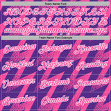 Custom Stitched Purple Pink-White 3D Pattern Design Zigzag Shape Sports Pullover Sweatshirt Hoodie