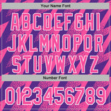 Custom Stitched Purple Pink-White 3D Pattern Design Zigzag Shape Sports Pullover Sweatshirt Hoodie