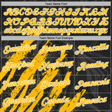 Custom Stitched Black Gold-White 3D Pattern Design Splash Sports Pullover Sweatshirt Hoodie