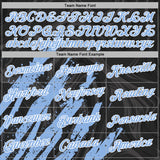 Custom Stitched Black Light Blue-White 3D Pattern Design Splash Sports Pullover Sweatshirt Hoodie