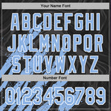 Custom Stitched Black Light Blue-White 3D Pattern Design Splash Sports Pullover Sweatshirt Hoodie