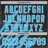 Custom Stitched Black Sky Blue-White 3D Pattern Design Splash Sports Pullover Sweatshirt Hoodie