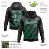 Custom Stitched Black Kelly Green-White 3D Pattern Design Splash Sports Pullover Sweatshirt Hoodie