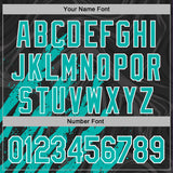 Custom Stitched Black Aqua-White 3D Pattern Design Splash Sports Pullover Sweatshirt Hoodie