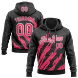 Custom Stitched Black Neon Pink-White 3D Pattern Design Splash Sports Pullover Sweatshirt Hoodie