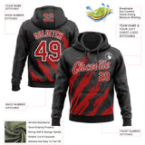 Custom Stitched Black Red-White 3D Pattern Design Splash Sports Pullover Sweatshirt Hoodie