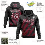 Custom Stitched Black Crimson-White 3D Pattern Design Splash Sports Pullover Sweatshirt Hoodie