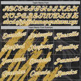 Custom Stitched Black Old Gold-White 3D Pattern Design Splash Sports Pullover Sweatshirt Hoodie
