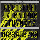 Custom Stitched Black Neon Yellow 3D Pattern Design Splash Sports Pullover Sweatshirt Hoodie