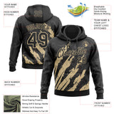 Custom Stitched Black Vegas Gold 3D Pattern Design Splash Sports Pullover Sweatshirt Hoodie