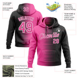 Custom Stitched Black Pink-White 3D Pattern Design Gradient Line Sports Pullover Sweatshirt Hoodie