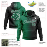 Custom Stitched Black Kelly Green-White 3D Pattern Design Gradient Line Sports Pullover Sweatshirt Hoodie