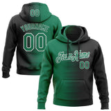 Custom Stitched Black Kelly Green-White 3D Pattern Design Gradient Line Sports Pullover Sweatshirt Hoodie