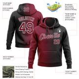 Custom Stitched Black Crimson-White 3D Pattern Design Gradient Line Sports Pullover Sweatshirt Hoodie