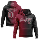 Custom Stitched Black Crimson-White 3D Pattern Design Gradient Line Sports Pullover Sweatshirt Hoodie