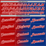 Custom Stitched Royal Red-White 3D Pattern Design Gradient Line Sports Pullover Sweatshirt Hoodie