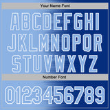 Custom Stitched Royal Light Blue-White 3D Pattern Design Gradient Line Sports Pullover Sweatshirt Hoodie