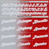 Custom Stitched Red Gray-White 3D Pattern Design Gradient Line Sports Pullover Sweatshirt Hoodie