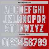 Custom Stitched Red Gray-White 3D Pattern Design Gradient Line Sports Pullover Sweatshirt Hoodie