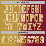 Custom Stitched Crimson Old Gold-White 3D Pattern Design Gradient Line Sports Pullover Sweatshirt Hoodie