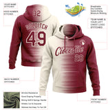 Custom Stitched Crimson Cream 3D Pattern Design Gradient Line Sports Pullover Sweatshirt Hoodie