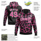 Custom Stitched Black Pink-White 3D Pattern Design Abstract Network Sports Pullover Sweatshirt Hoodie