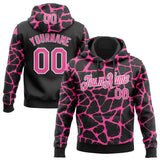 Custom Stitched Black Pink-White 3D Pattern Design Abstract Network Sports Pullover Sweatshirt Hoodie