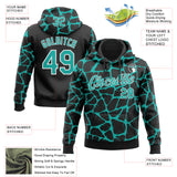 Custom Stitched Black Aqua-White 3D Pattern Design Abstract Network Sports Pullover Sweatshirt Hoodie