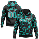 Custom Stitched Black Aqua-White 3D Pattern Design Abstract Network Sports Pullover Sweatshirt Hoodie