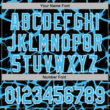 Custom Stitched Black Sky Blue-White 3D Pattern Design Abstract Network Sports Pullover Sweatshirt Hoodie