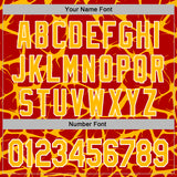 Custom Stitched Red Gold-White 3D Pattern Design Abstract Network Sports Pullover Sweatshirt Hoodie