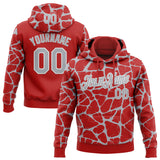 Custom Stitched Red Gray-White 3D Pattern Design Abstract Network Sports Pullover Sweatshirt Hoodie