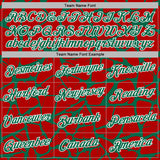 Custom Stitched Red Kelly Green-White 3D Pattern Design Abstract Network Sports Pullover Sweatshirt Hoodie
