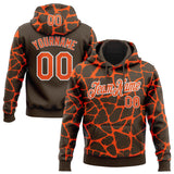 Custom Stitched Brown Orange-White 3D Pattern Design Abstract Network Sports Pullover Sweatshirt Hoodie