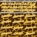 Custom Stitched Brown Gold-White 3D Pattern Design Abstract Network Sports Pullover Sweatshirt Hoodie